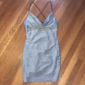 Sparkling Silver Fitted Dress
